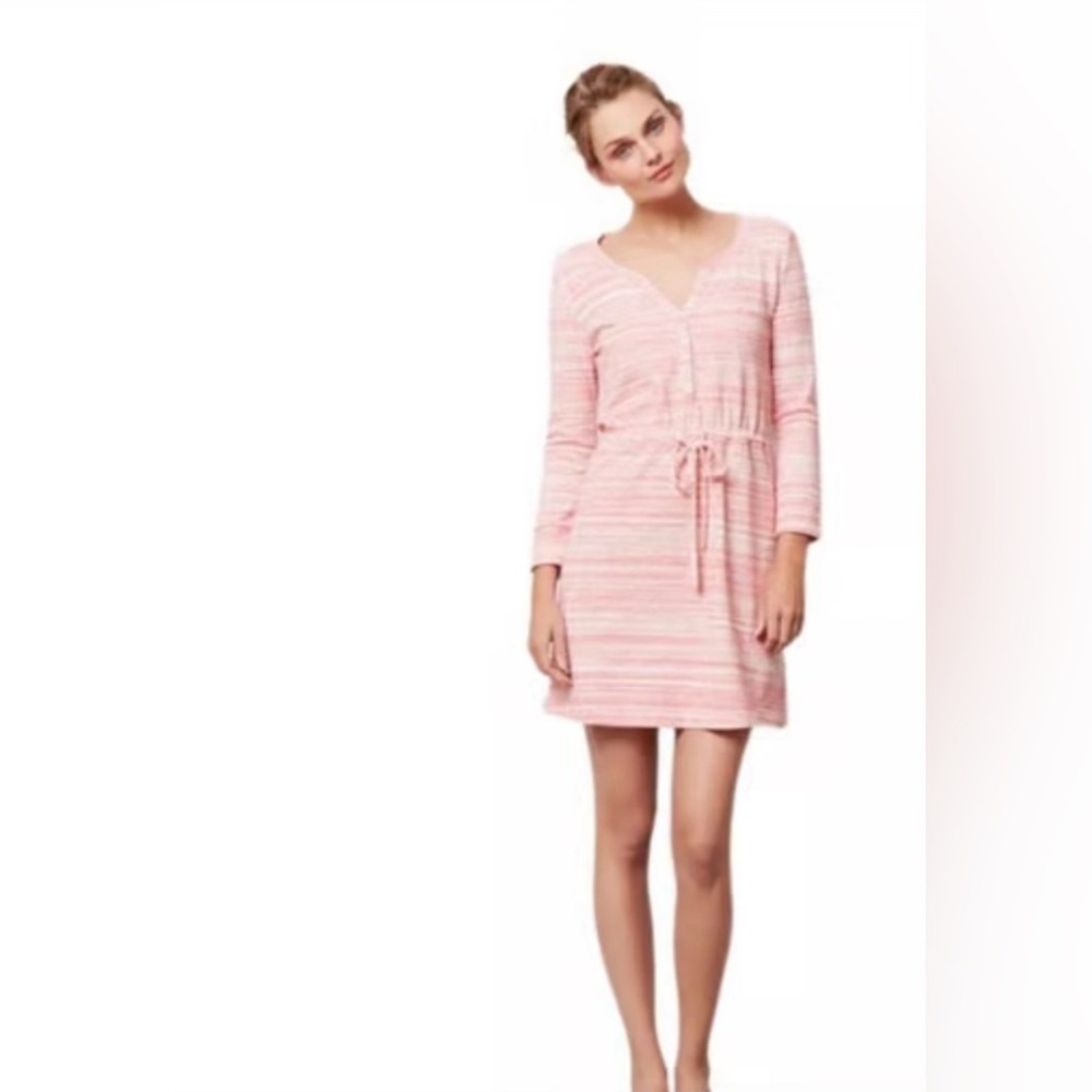 Anthropologie Saturday‎ Sunday Red Poppy Pink Spacedye Chemise Knit Dress M